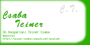 csaba teiner business card